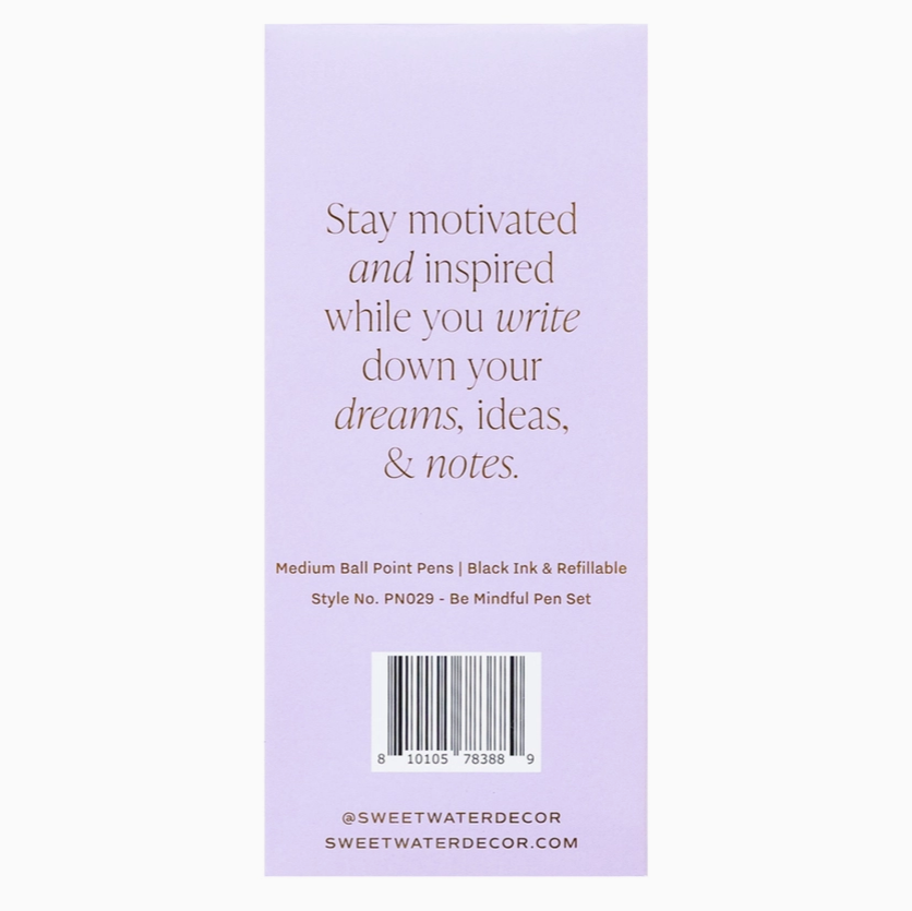 "Be Mindful" Motivational Pen Set