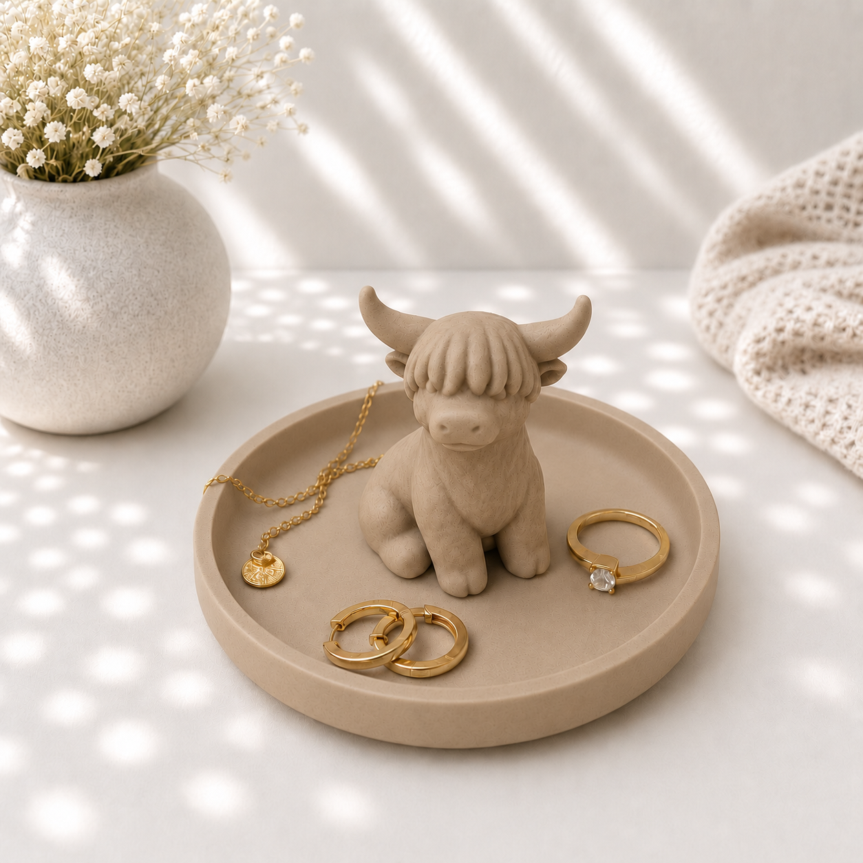 3D Printed Highland Cow Ring Dish