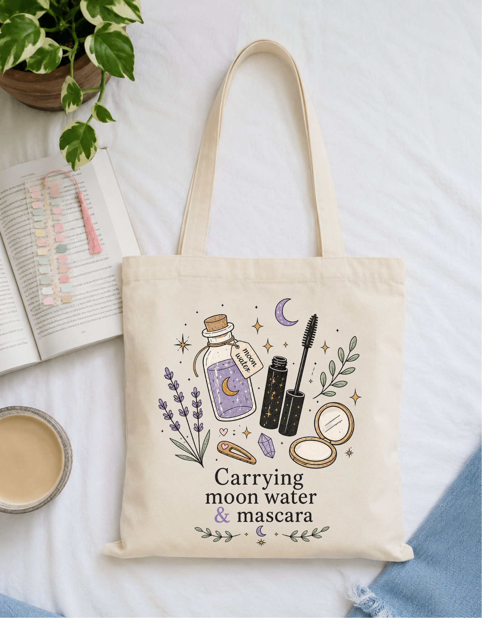Carrying Moon Water &amp; Mascara Tote Bag