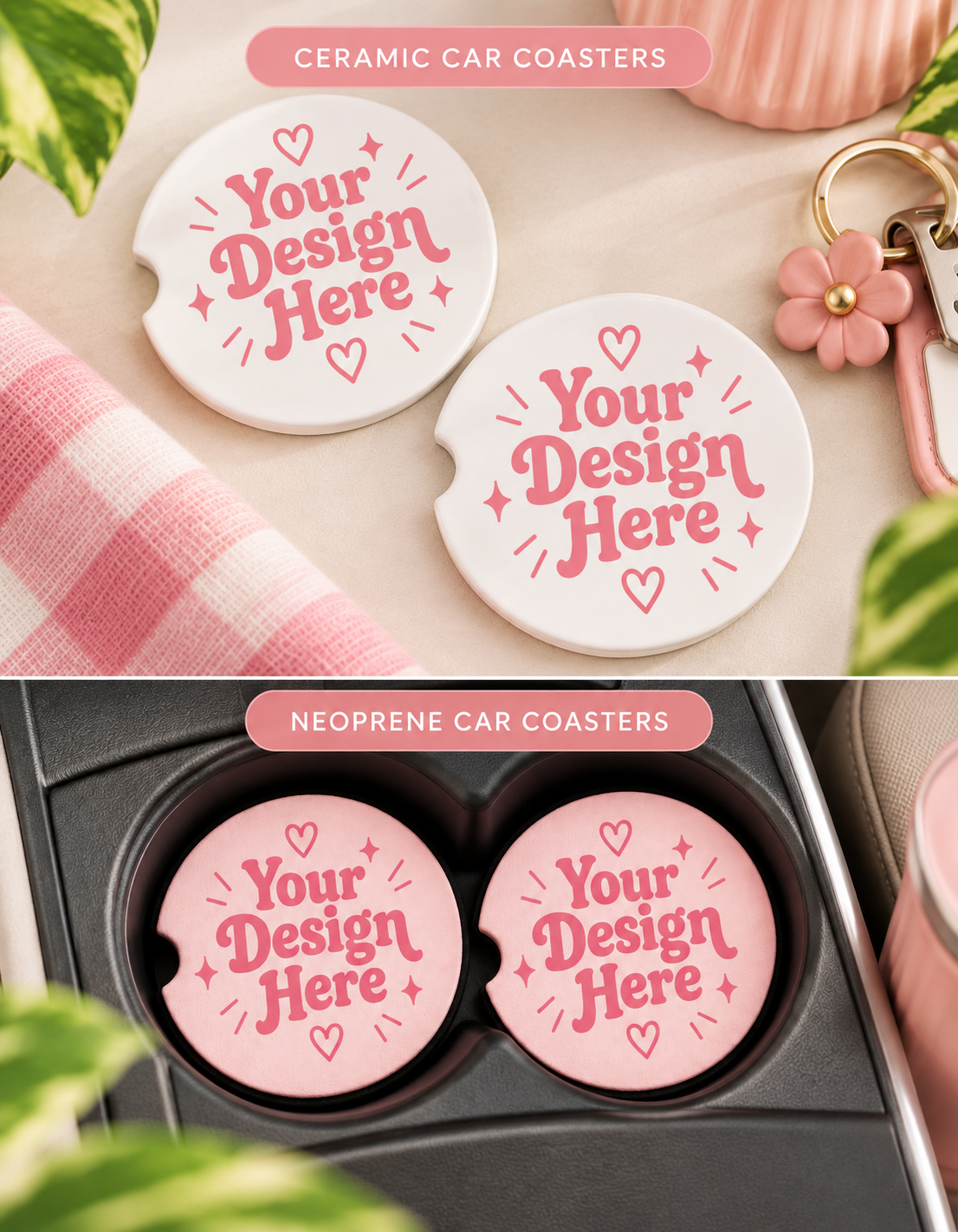 Custom Car Coasters - Add Your Own Design