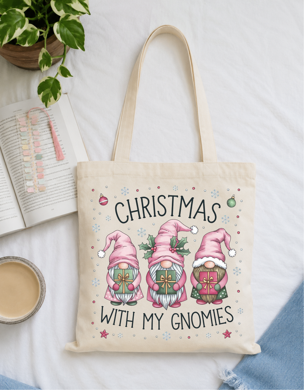 Christmas with my Gnomies Tote Bag