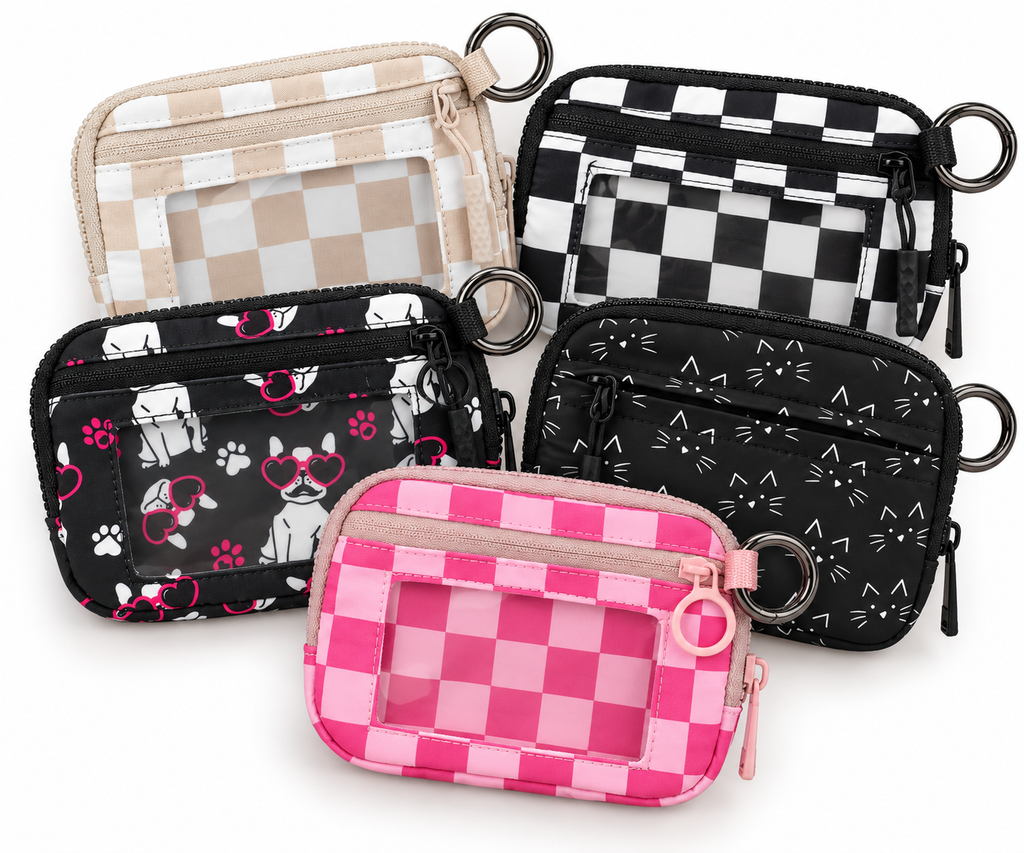 Mini Zip Wallet with Clip Ring