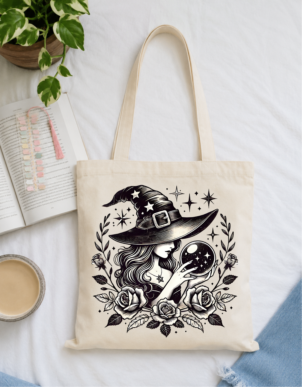 Crystal Ball Witch Tote Bag