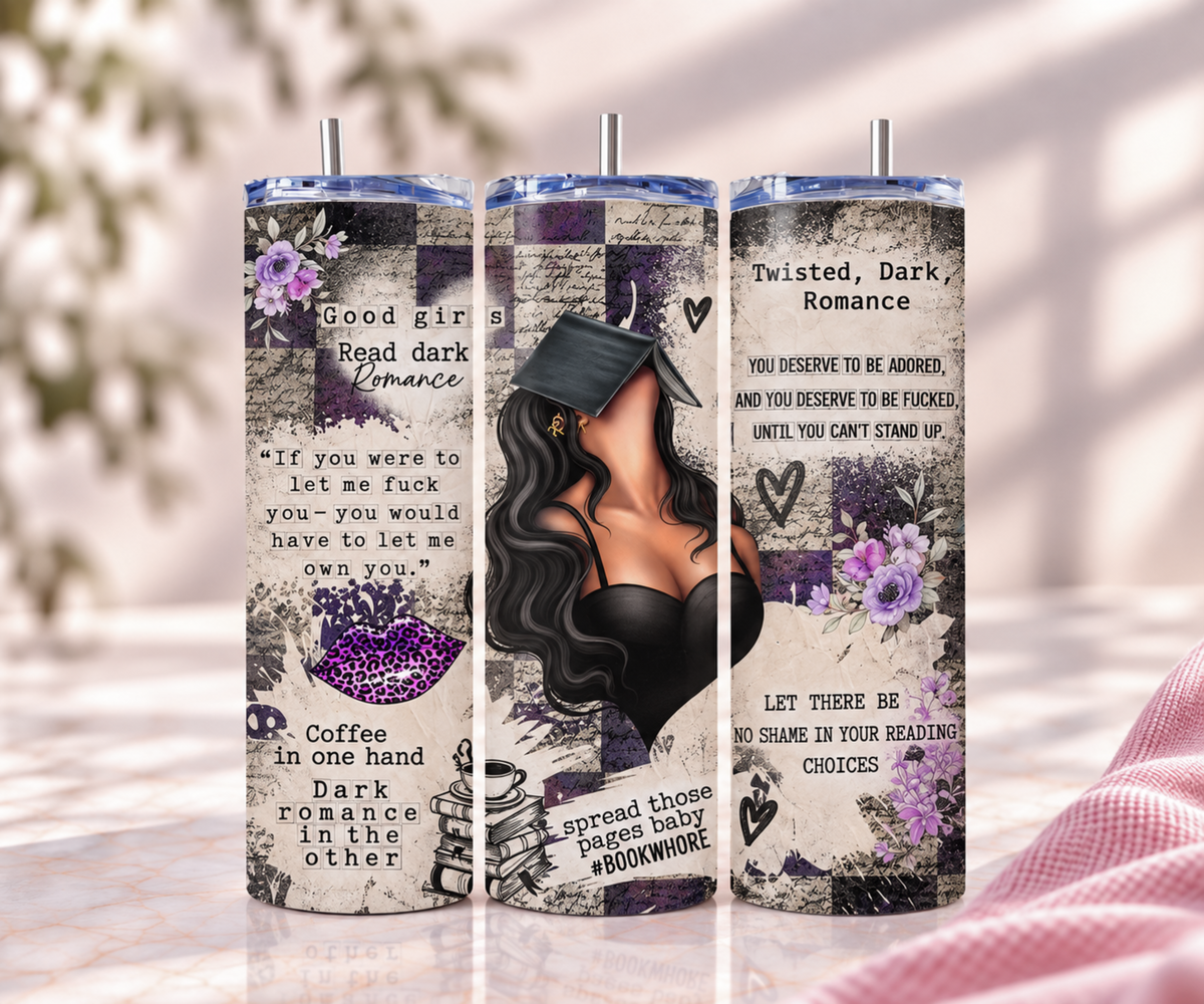 "Good Girls Read Dark Romance" Skinny Tumbler