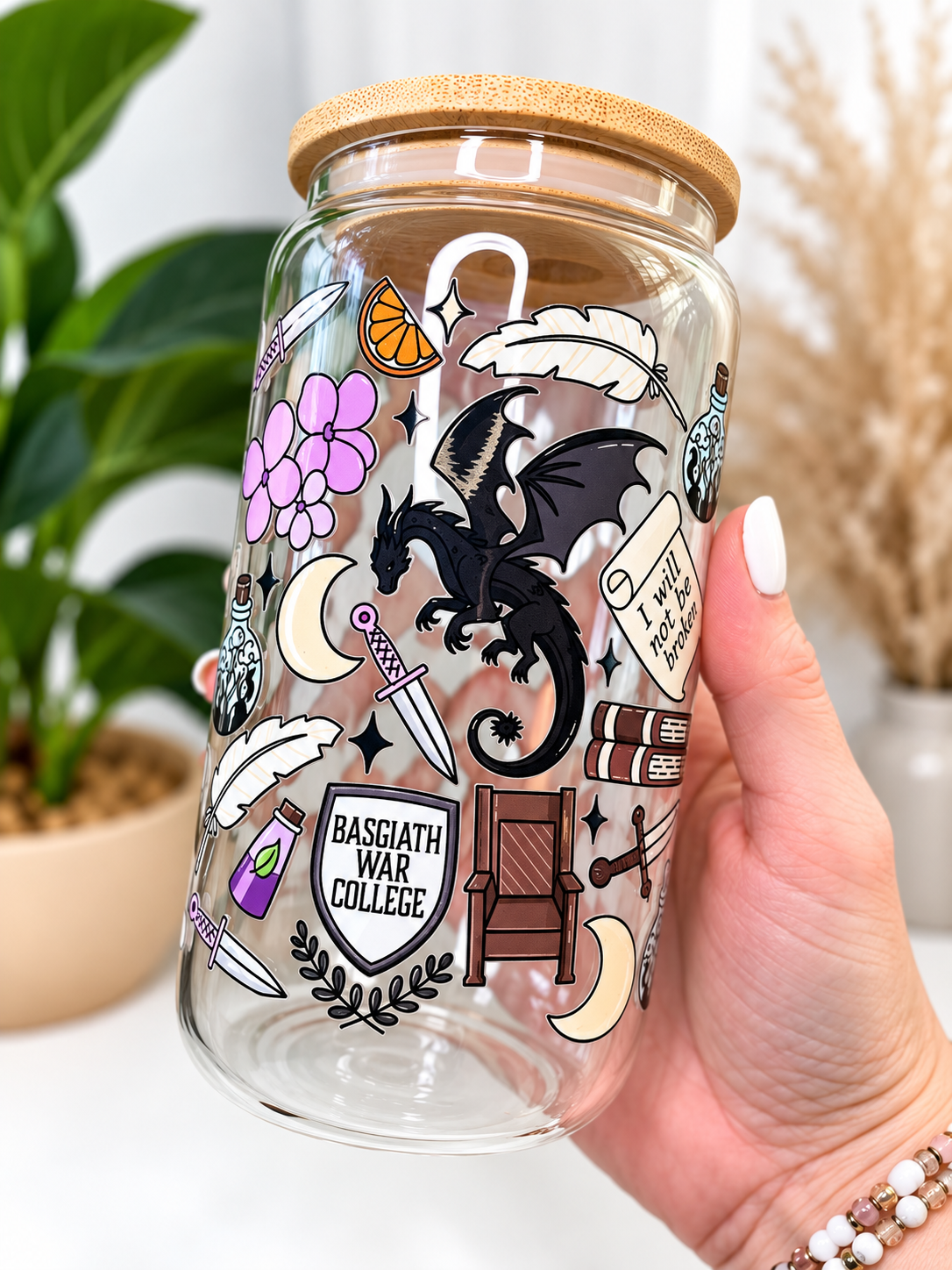Dragon Rider Romantasy Glass Can Tumbler
