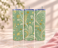 Green & Gold Swirl Skinny Tumbler