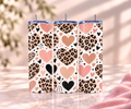 Leopard Hearts Skinny Tumbler