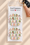 Pastel Bookshelf Car Coasters