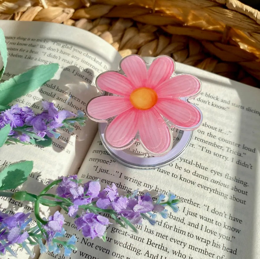 Pink Flower Spring Magsafe Magnetic Phone Kindle Tablet Grip