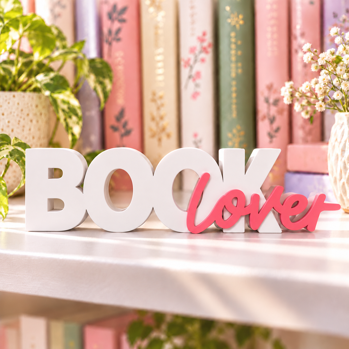 Book Lover Sign – 3D Printed Shelf Decor for Readers
