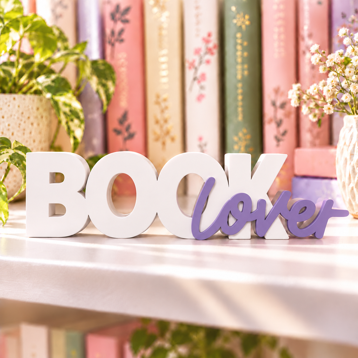 Book Lover Sign – 3D Printed Shelf Decor for Readers