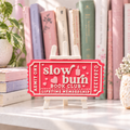 Slow Burn Book Club Ticket | 3D Printed Bookish Shelf Decor
