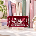 Spicy Romance Book Club Ticket | 3D Printed Bookish Shelf Decor