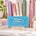 Winter Vibes Book Club Ticket | 3D Printed Bookish Shelf Decor